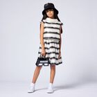 Girls Ivory & Black Striped Blouse, 1, hi-res