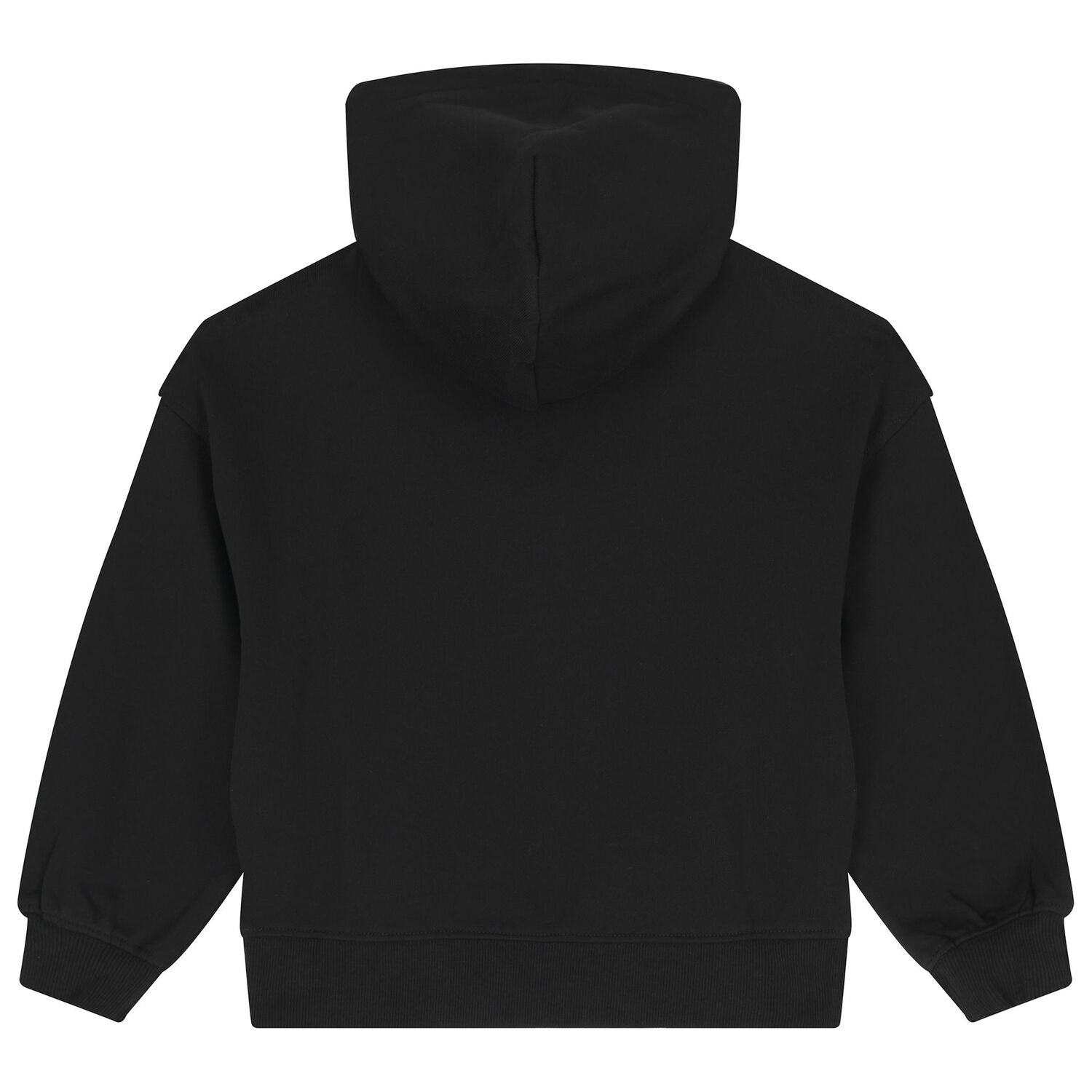 Girls Black Logo Hooded Top, 1, hi-res