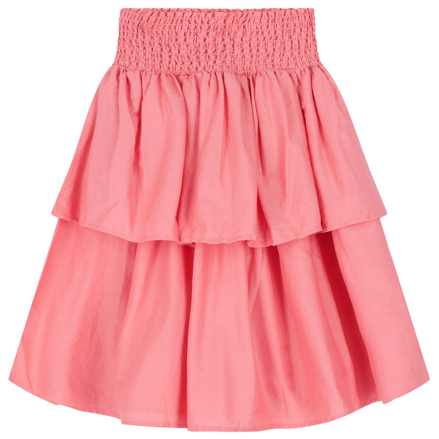 Girls Coral Tiered Cotton Skirt, 1, hi-res image number null