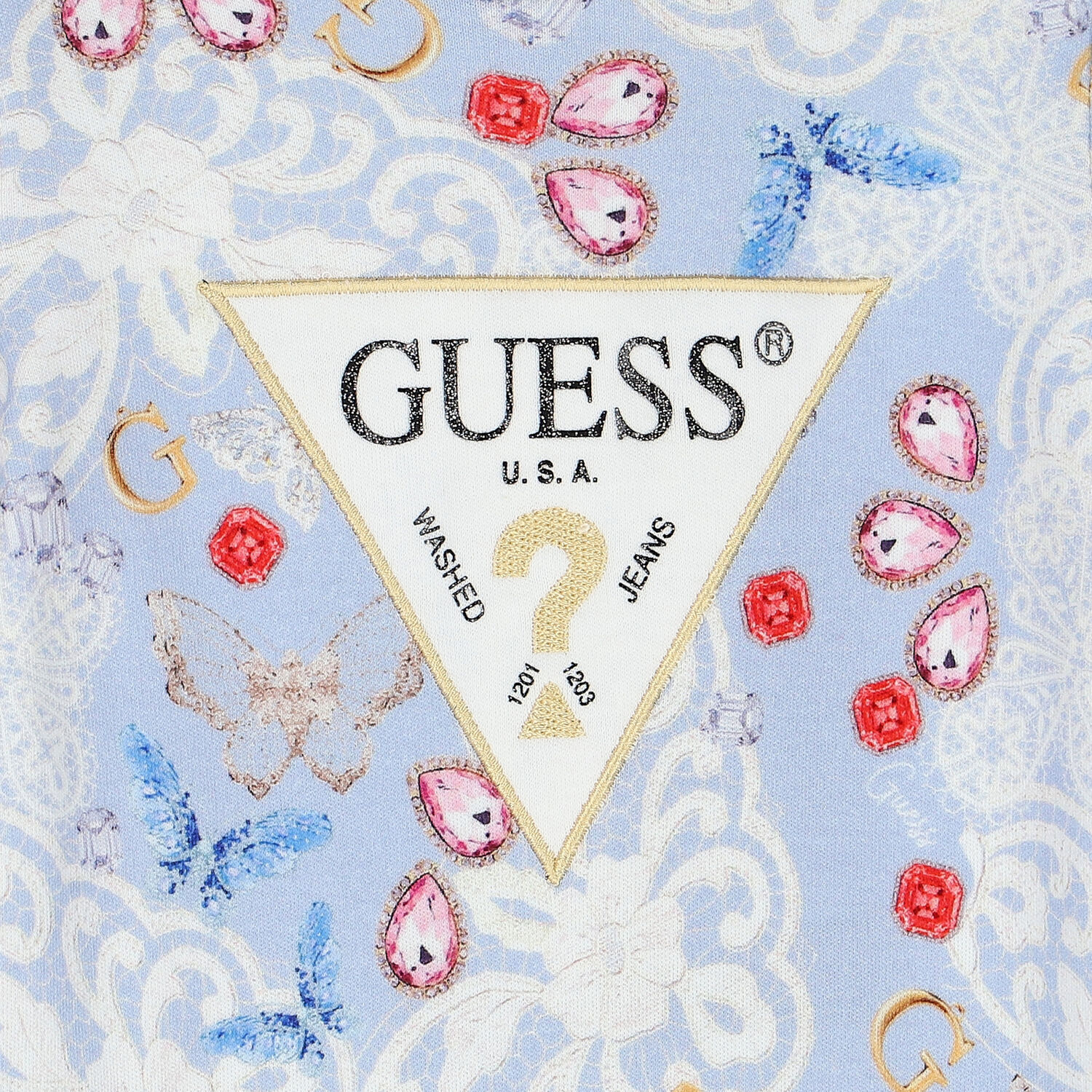 أفرول بنات بالشعار باللون الأزرق, 1, hi-res