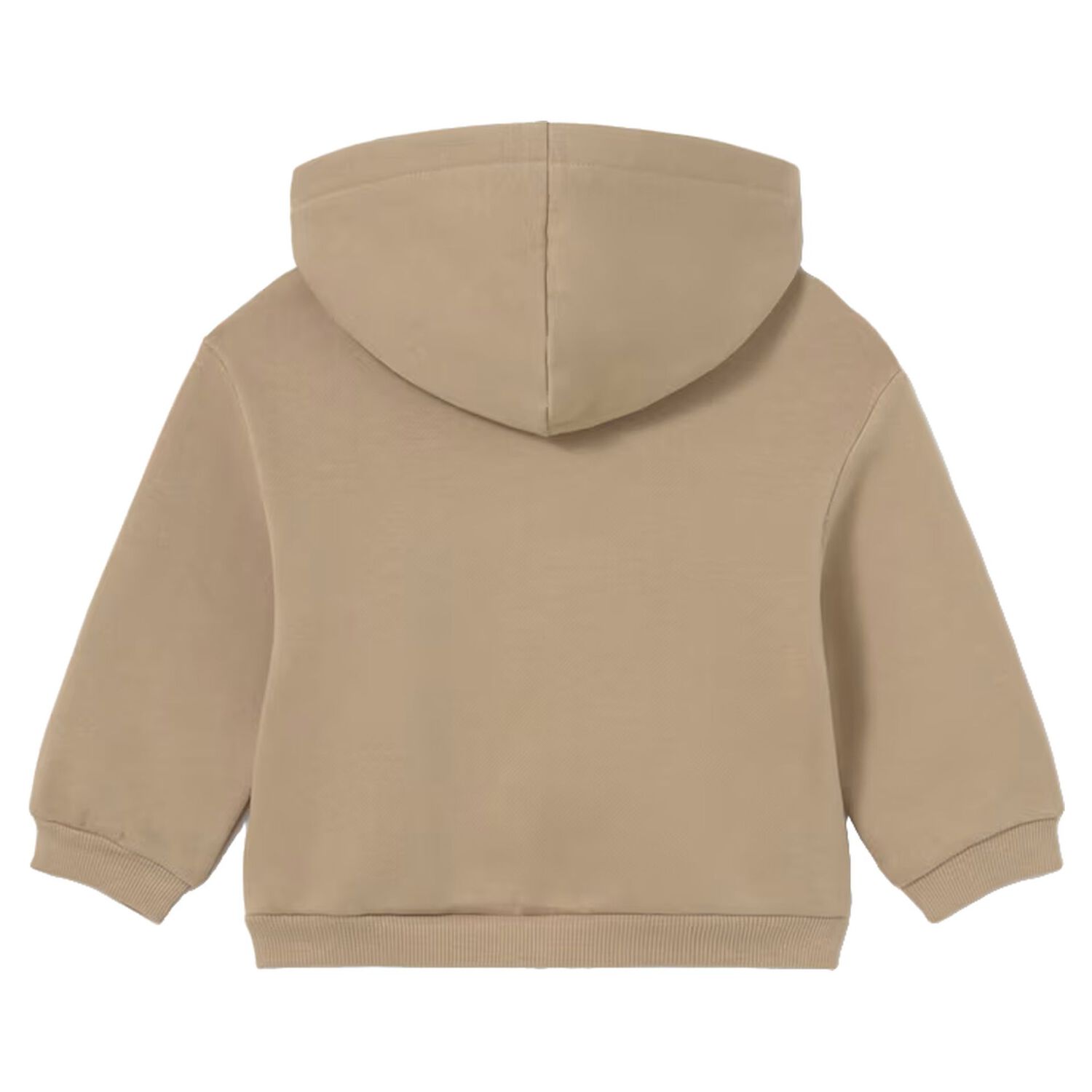 Younger Boys Beige Tiger Hooded Zip Up Top, 1, hi-res
