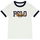 Boys White Logo T-Shirt, 3, hi-res