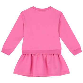 Younger Girls Pink Teddy Bear Logo Dress