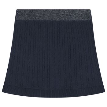 Girls Navy Blue Knitted Skirt