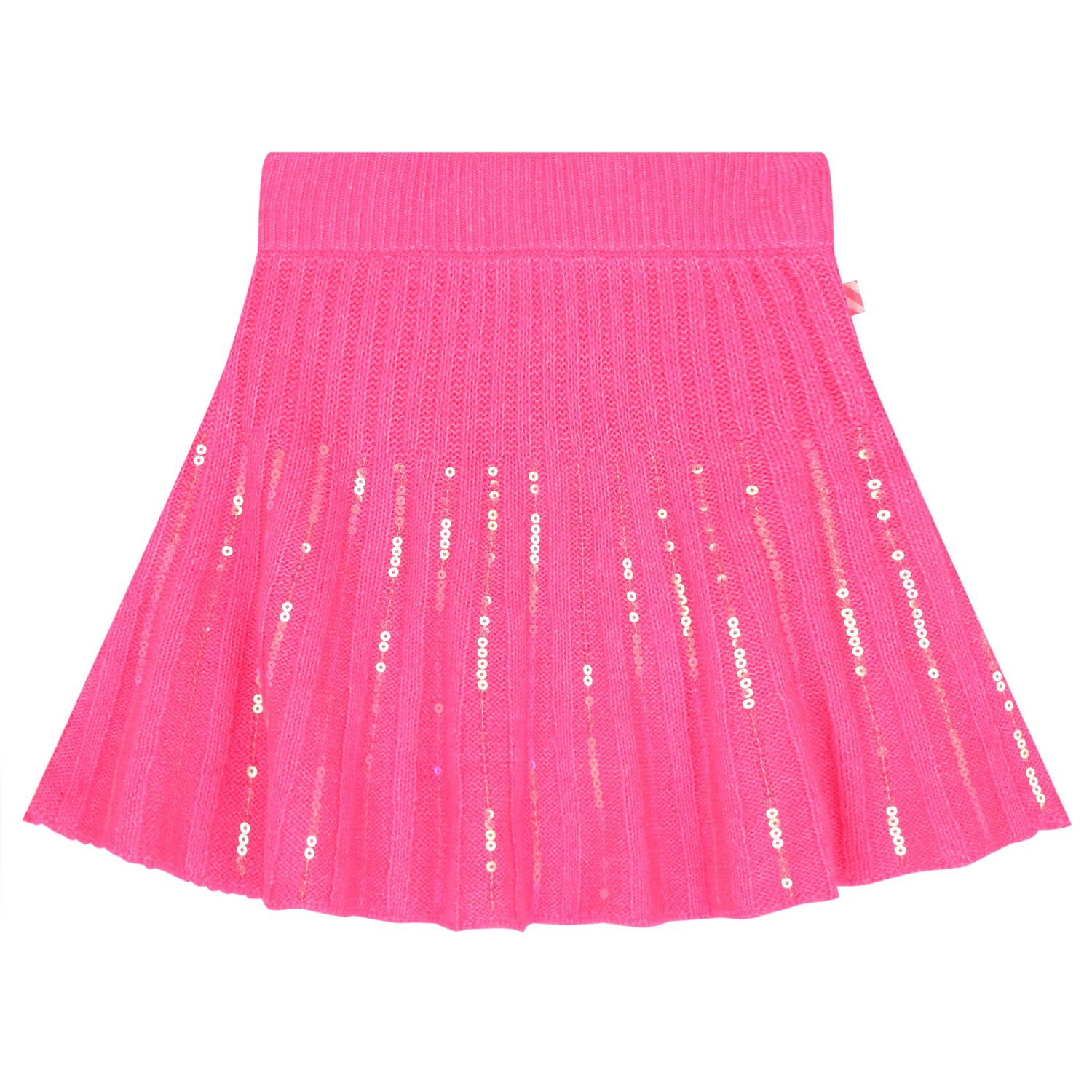 Girls Pink Embellished Knitted Skirt, 1, hi-res