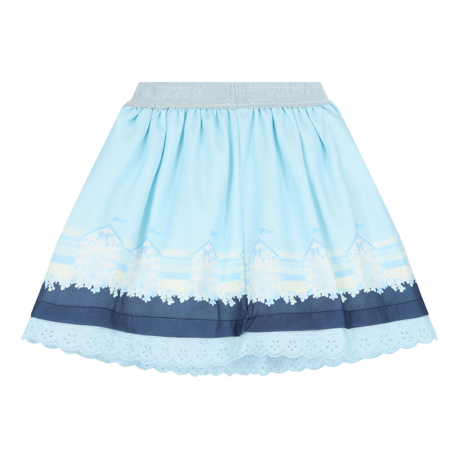 Girls Blue & White Broderie Anglaise Skirt Set, 2, hi-res image number null