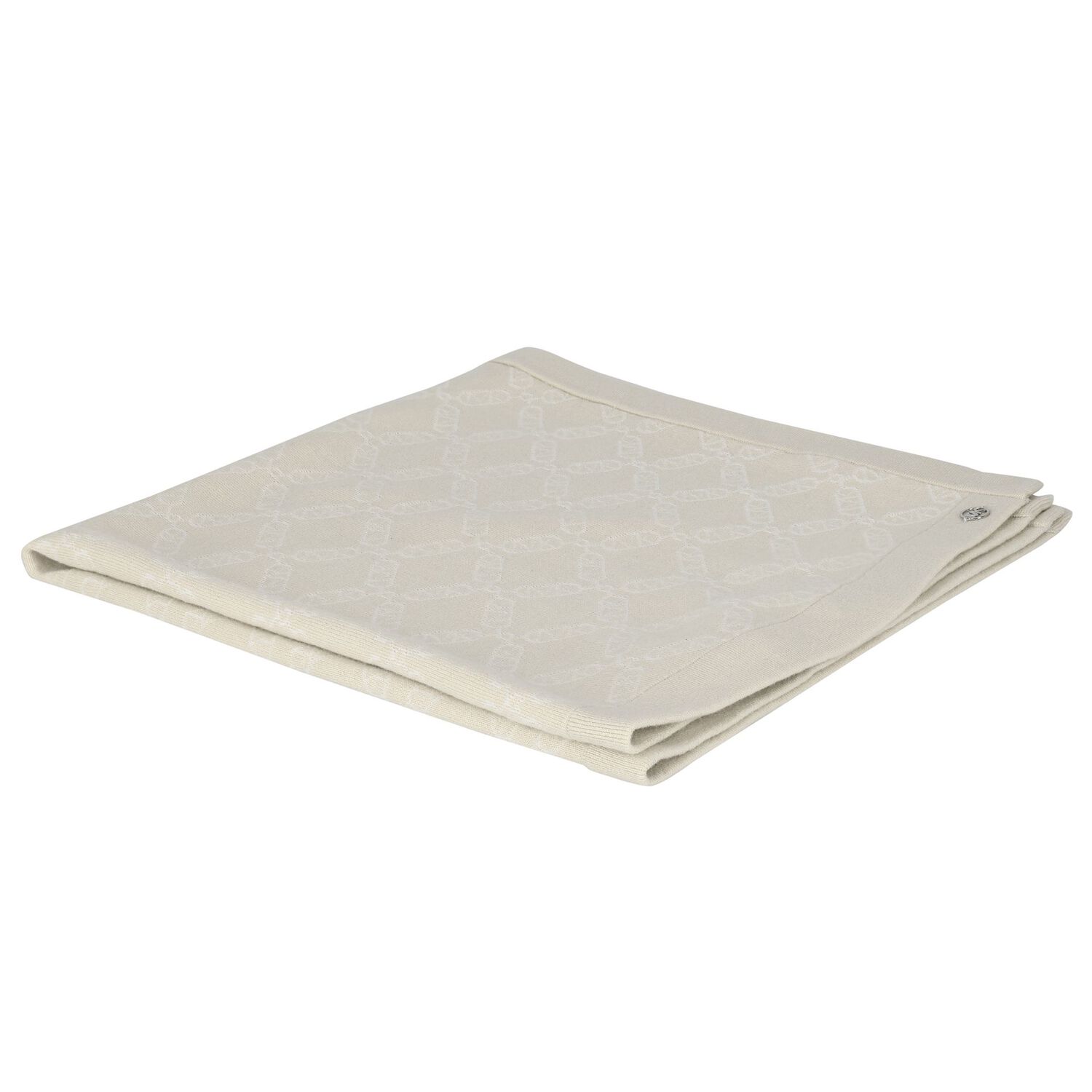 Baby Girls Beige & White Logo Blanket, 1, hi-res image number null