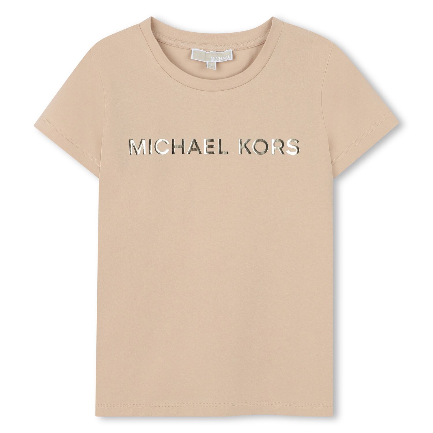 تيشيرت بنات بالشعار باللون البيج , 3, hi-res