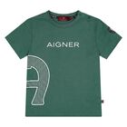 Younger Boys Green Logo T-Shirt, 2, hi-res