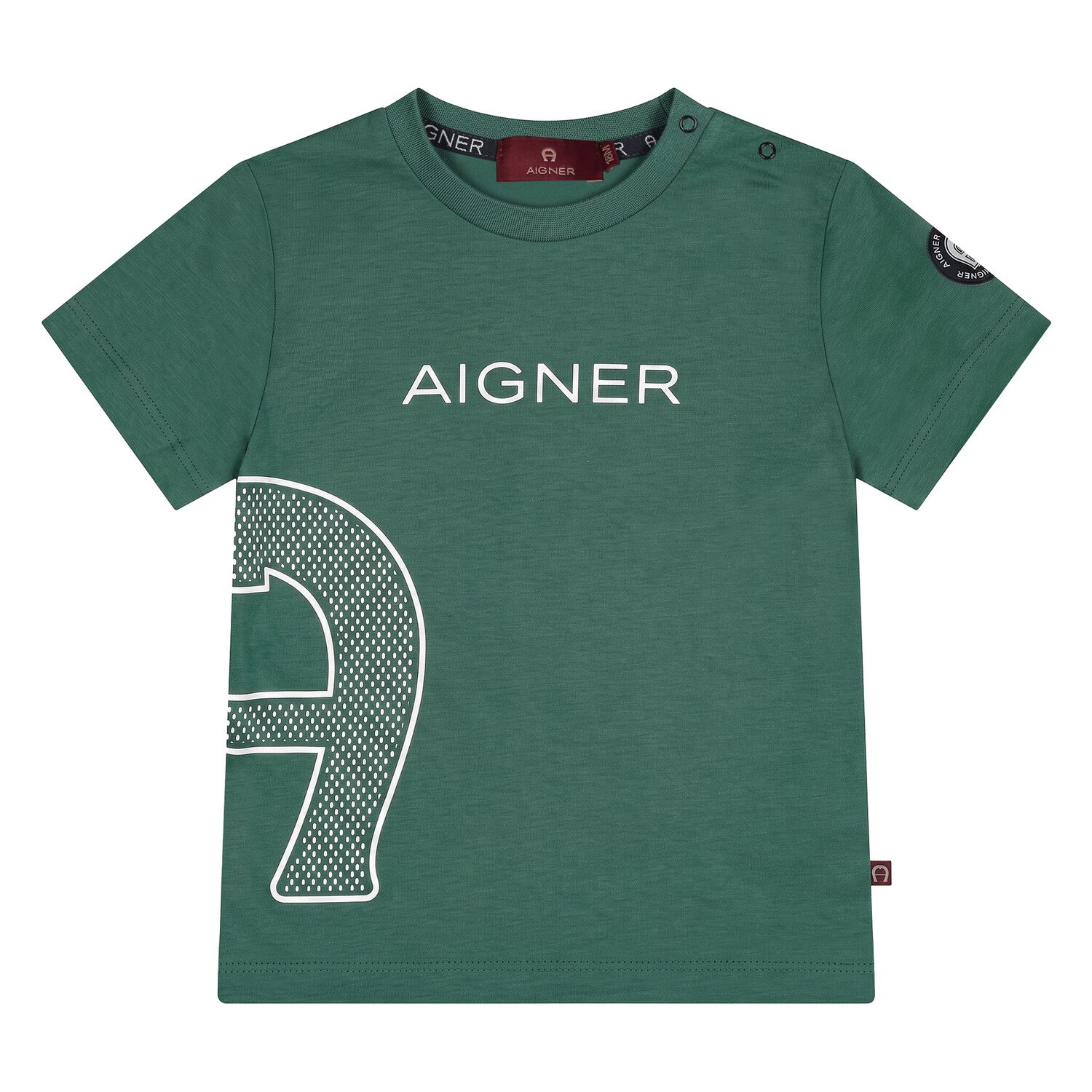Younger Boys Green Logo T-Shirt, 2, hi-res