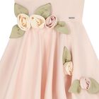 فستان للبنات مزين بالورود باللون الوردي , 2, hi-res