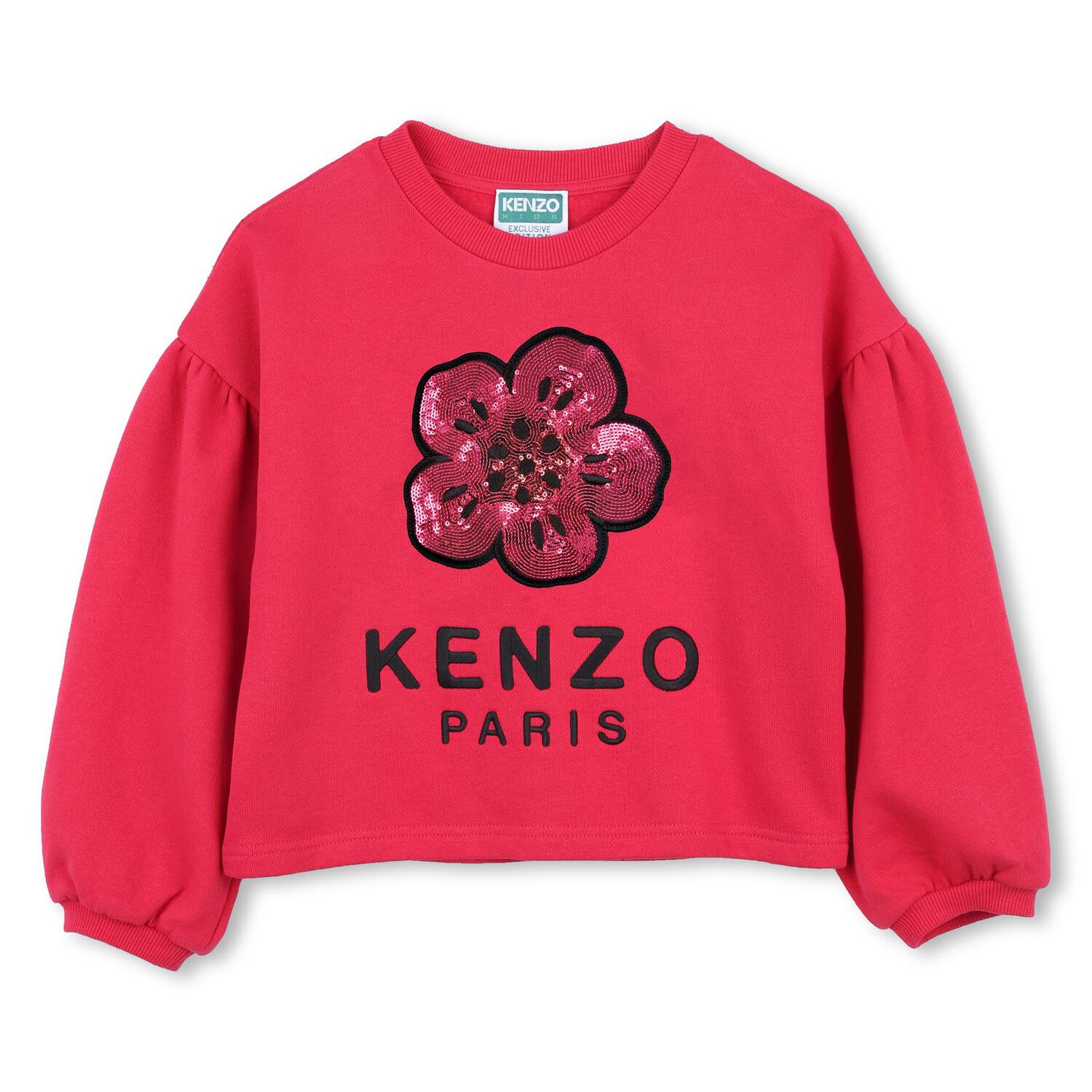 Girls Pink Flower Logo Sweatshirt, 1, hi-res image number null