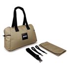 Beige Logo Canvas Baby Changing Bag, 1, hi-res