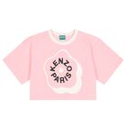 Girls Pink Boke Flower Logo T-Shirt, 1, hi-res