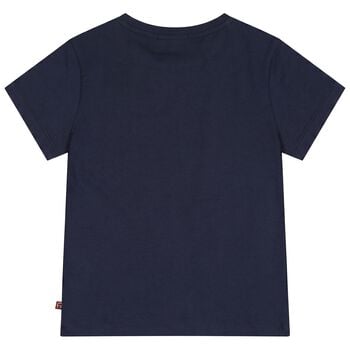 Girls Navy Blue Necklace Logo T-Shirt