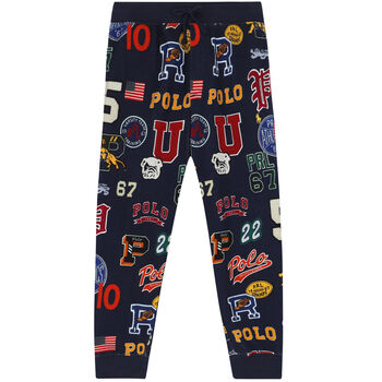 Boys Navy Logo Joggers