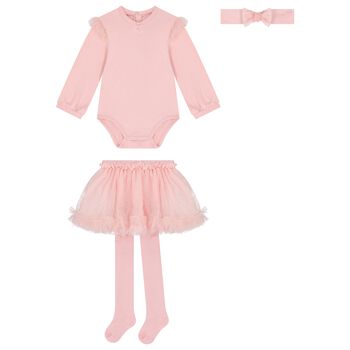 Baby Girls Pink Tulle Skirt Set