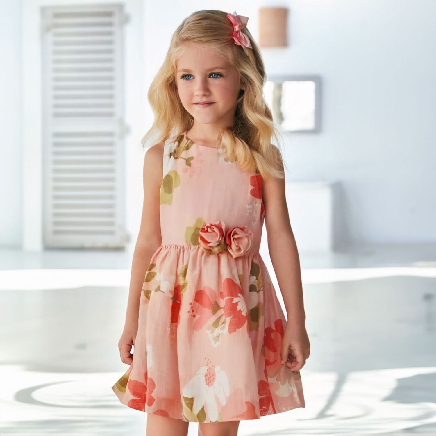Girls Pink Floral Dress, 1, hi-res image number null