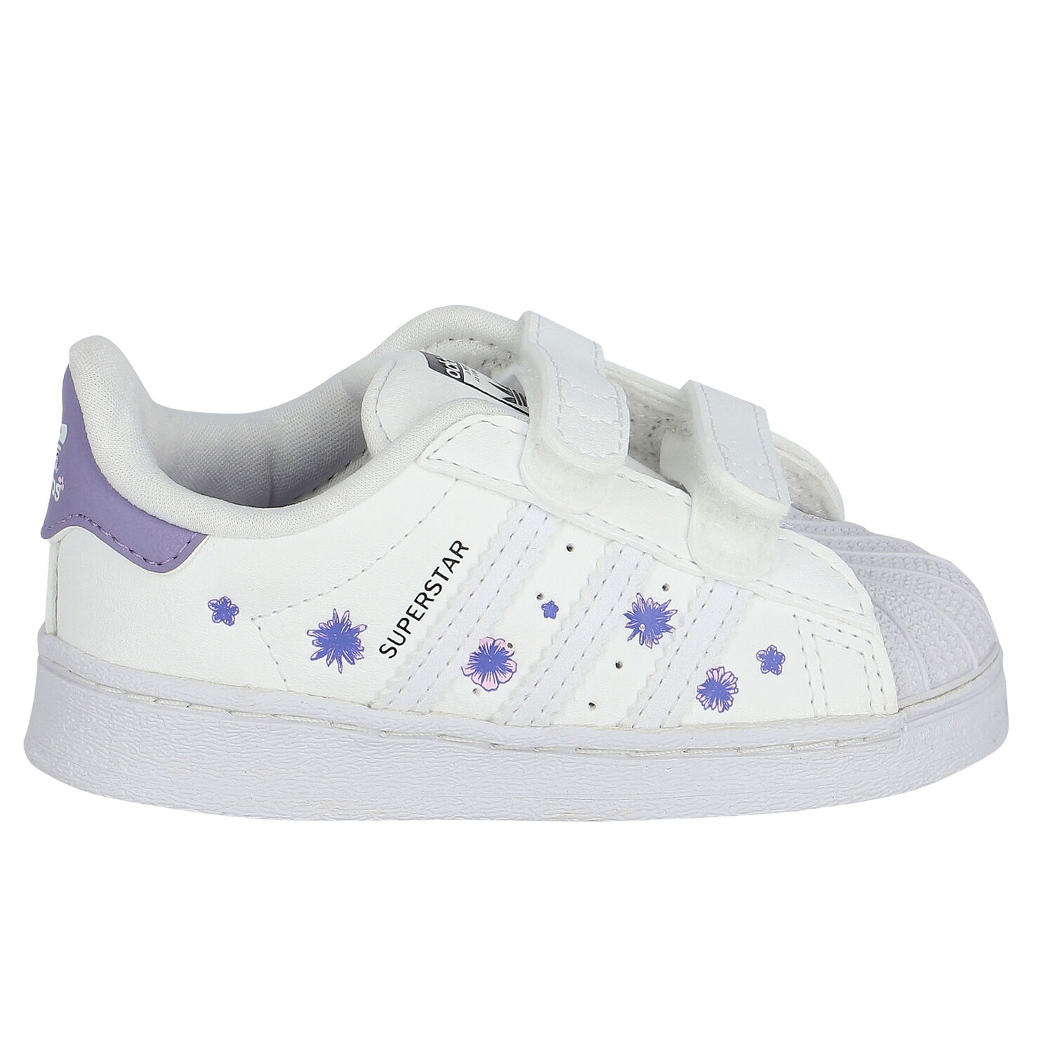 White & Purple Superstar Trainers, 1, hi-res