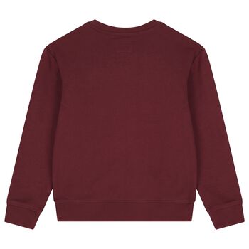 Boys Burgundy Teddy Bear Logo Sweatshirt