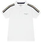 Boys White Logo Polo Shirt, 2, hi-res