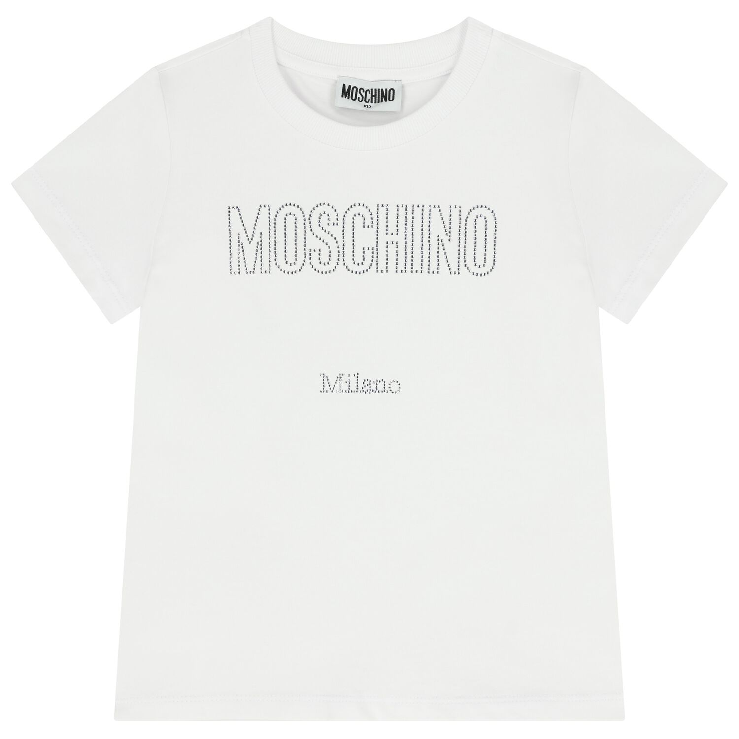  Girls White Logo T-Shirt, 3, hi-res