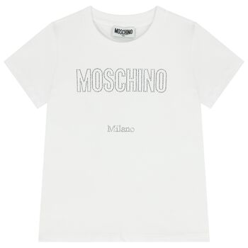 تيشيرت للبنات  بالشعار باللون الابيض 