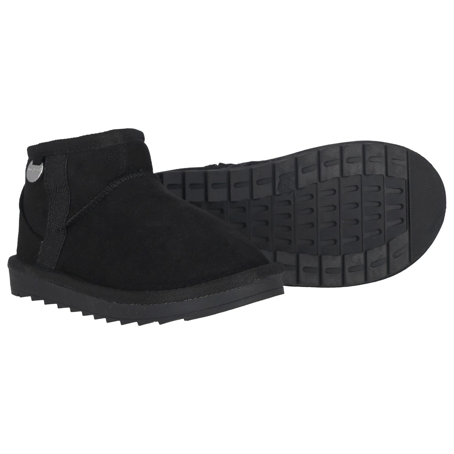 Girls Black Faux Suede Boots, 1, hi-res