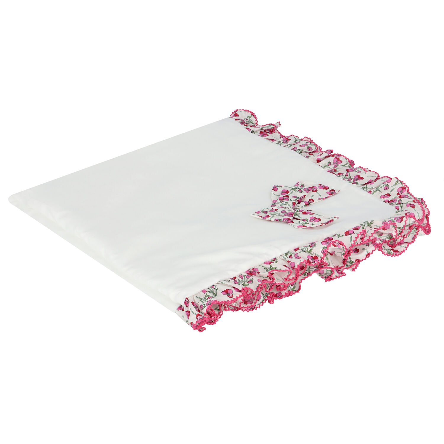 Baby Girls White & Pink Liberty Blanket, 1, hi-res