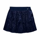 Girls Navy Blue Velvet Skirt, 1, hi-res
