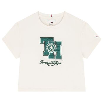 Girls Ivory Crest Logo T-Shirt