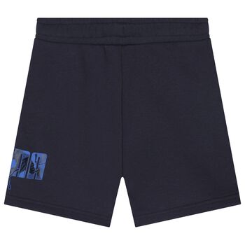 Boys Navy Blue Logo Shorts