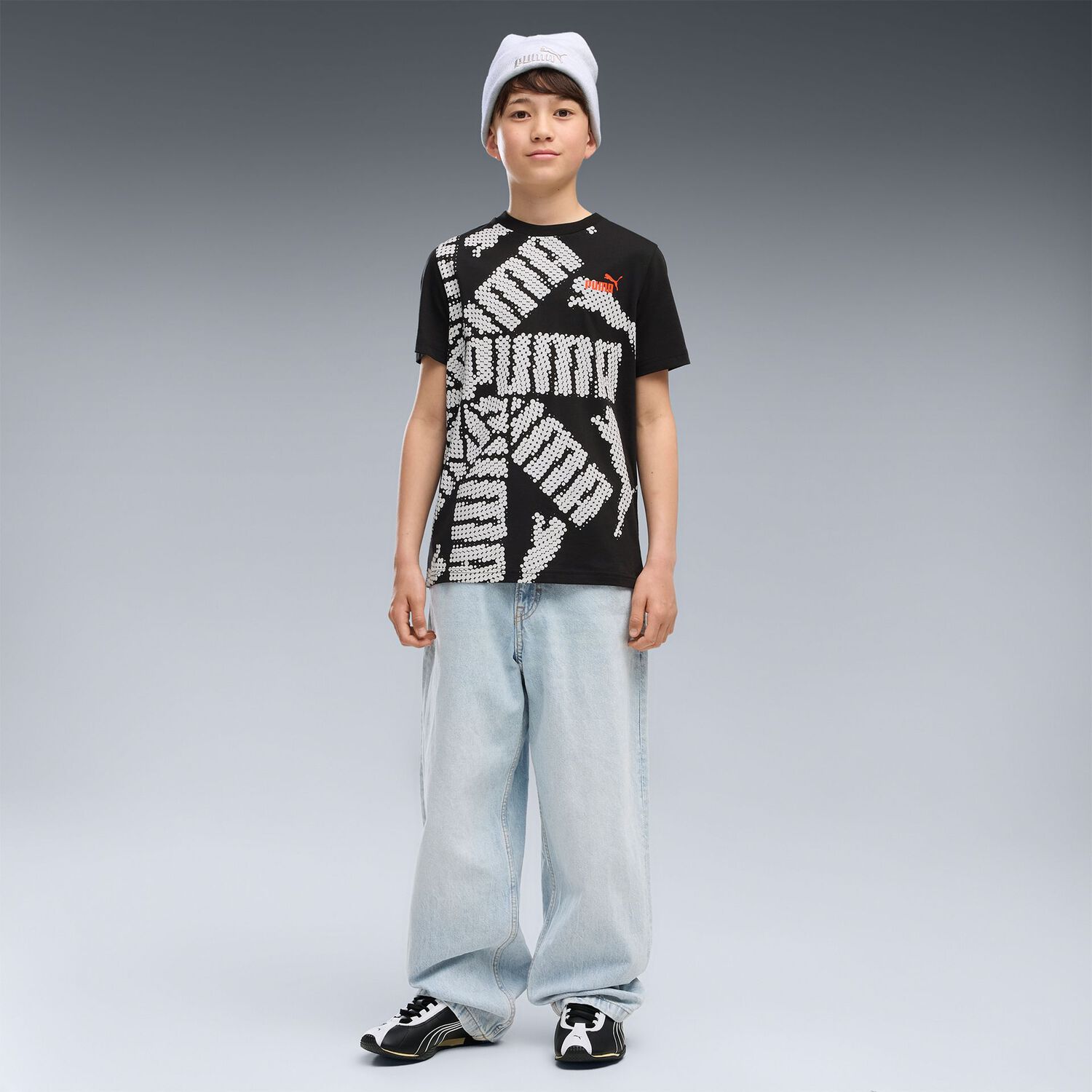 Boys Black Logo T-Shirt, 1, hi-res