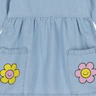 Younger Girls Blue Flower Dress, 1, hi-res