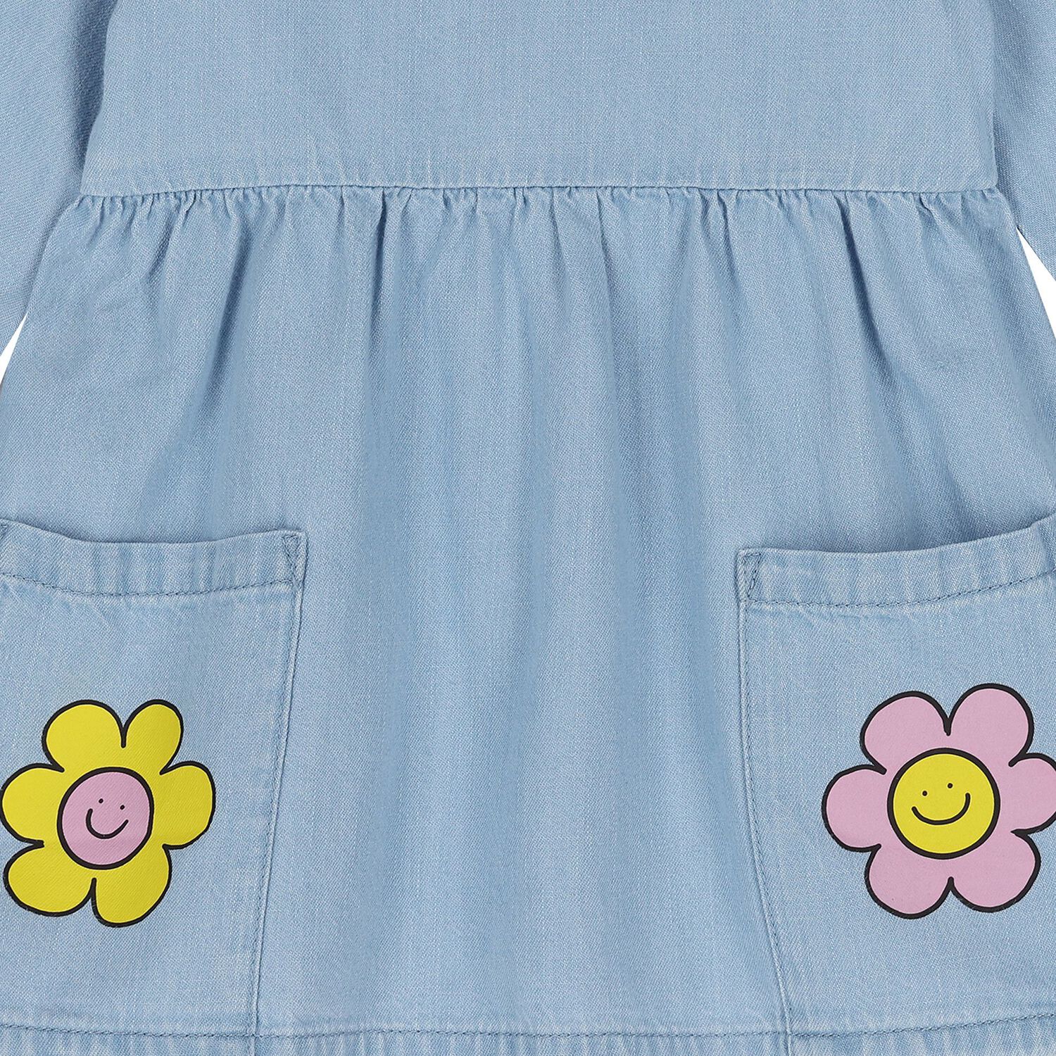 Younger Girls Blue Flower Dress, 1, hi-res