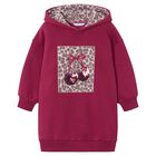 Girls Red Embellished Cherry Hooded Sweatshirt Dress, 2, hi-res