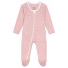 Baby Girls White & Pink Babygrows ( 2 Pack ), 1, hi-res