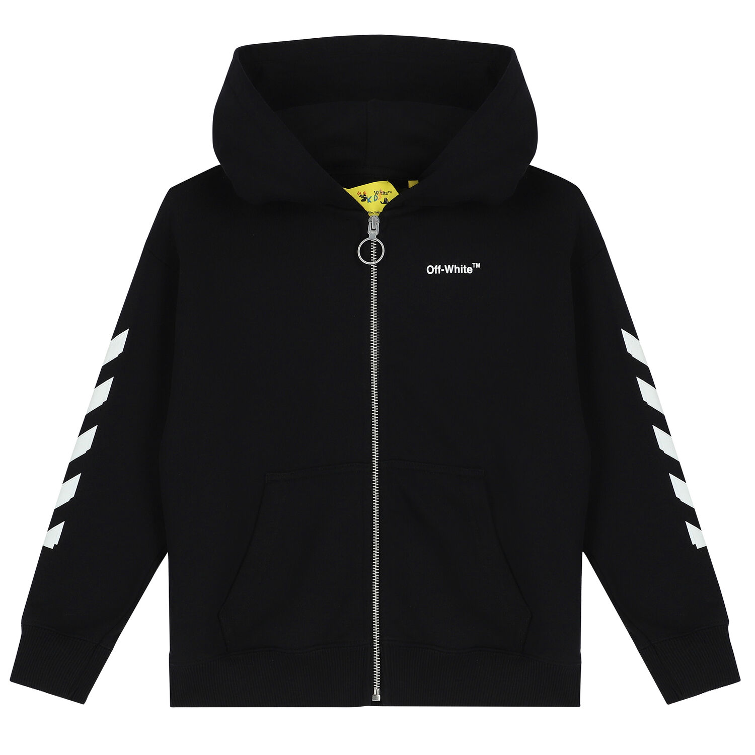 Black Logo Hooded Zip Up Top, 1, hi-res image number null