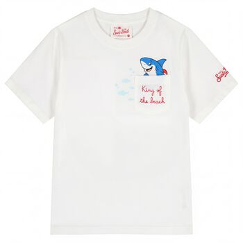 Boys White Shark T-Shirt