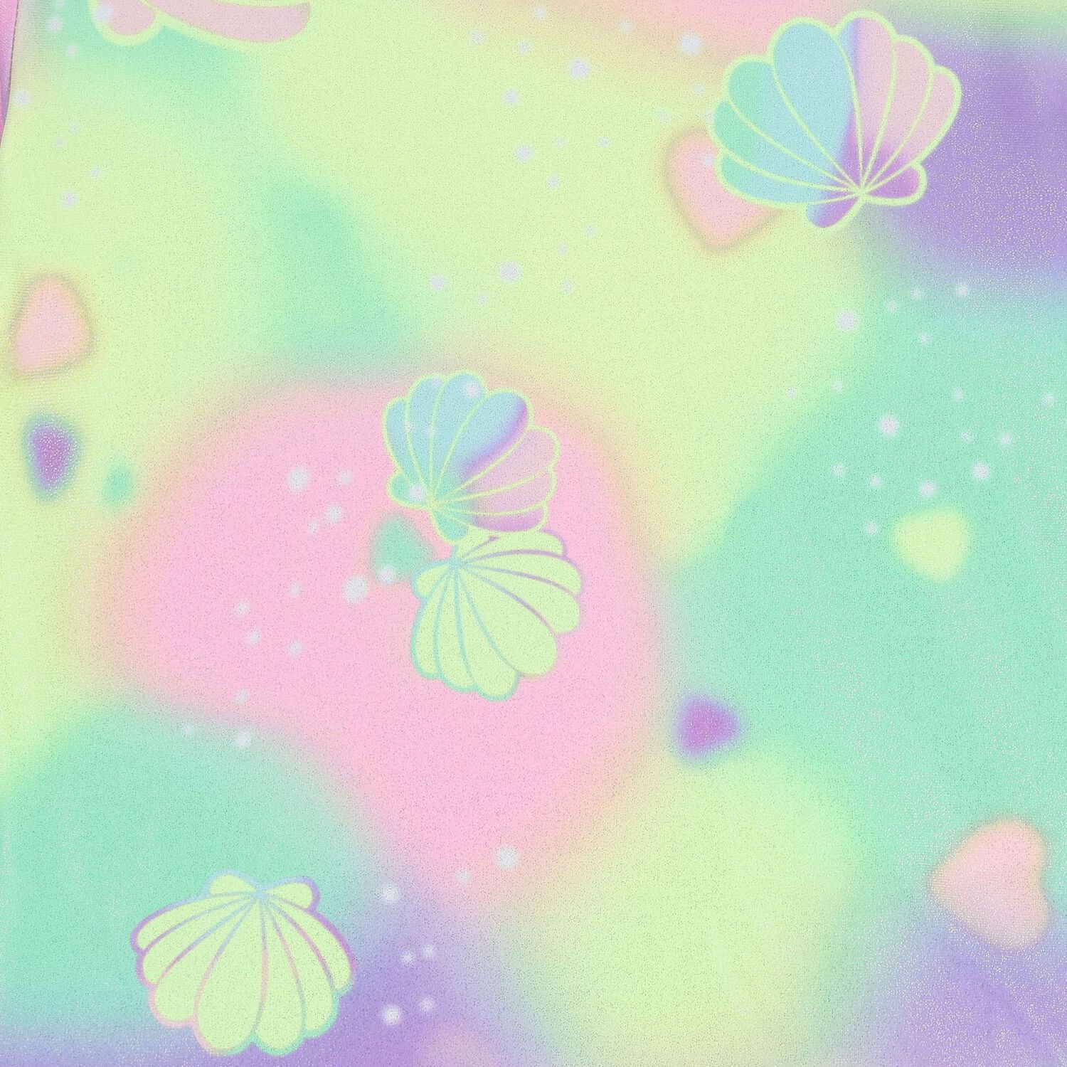 Girls Multi-Coloured Sea Shell Rash Vest, 1, hi-res