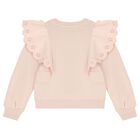 Girls Pink logo Flower Sweatshirt, 1, hi-res