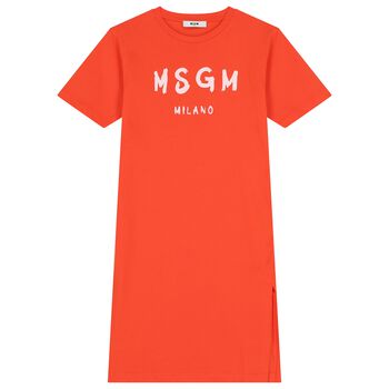 Girls Red Logo Dress