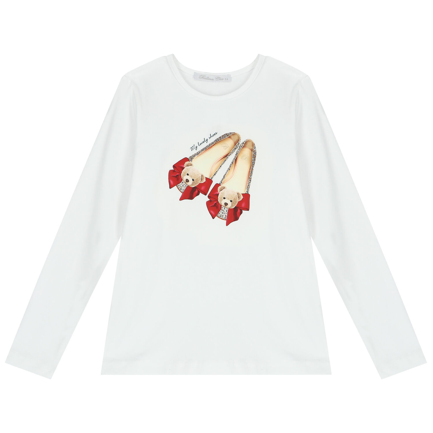 Girls White & Red Teddy Bear Skirt Set, 1, hi-res image number null