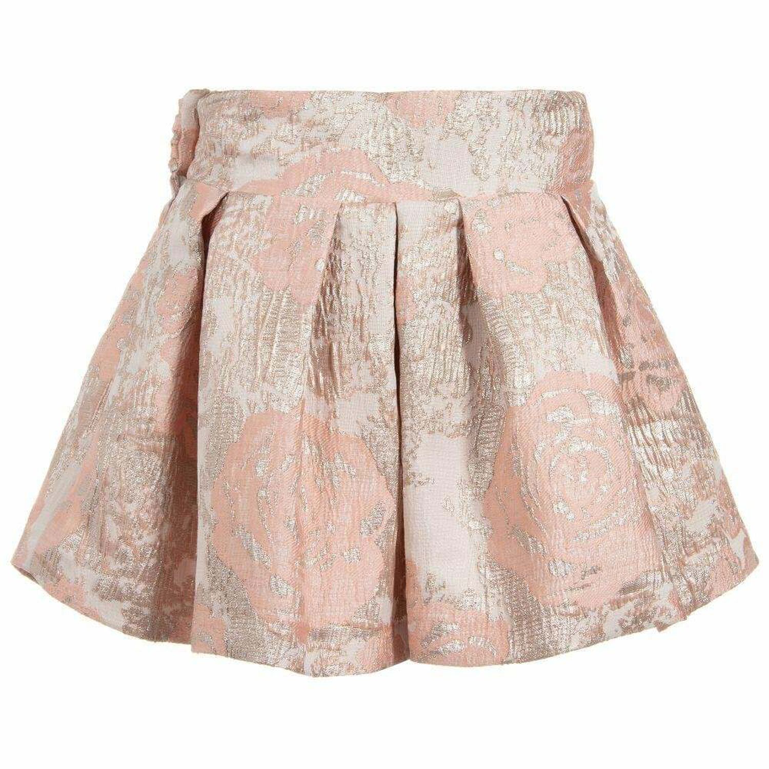 Girls Pink & Gold Jacquard Skirt, 1, hi-res image number null