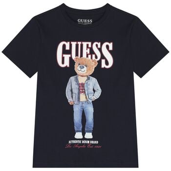 تي شيرت أولاد بشعار دب تيدي باللون الكحلى