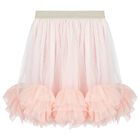 Girls Ivory & Pink Tulle Skirt, 1, hi-res