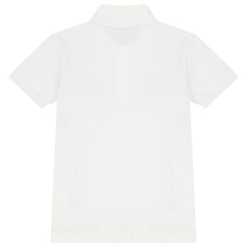 قميص بولو أبيض للأولاد بشعار دب تيدي