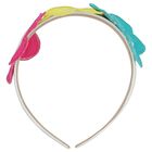 Girls Multi-Coloured Floral Applique Headband, 1, hi-res