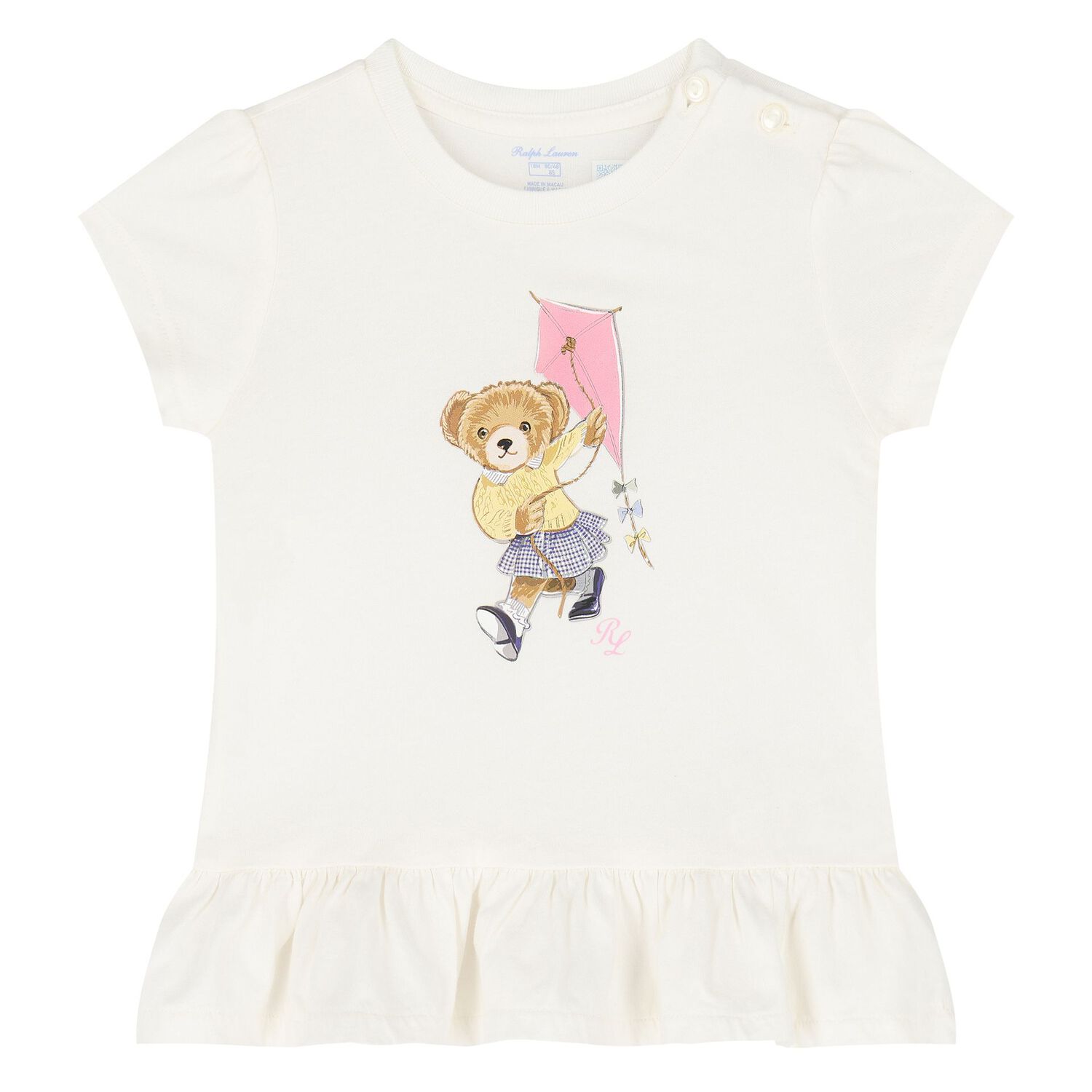 Baby Girls Ivory & Blue Gingham Shorts Set, 1, hi-res