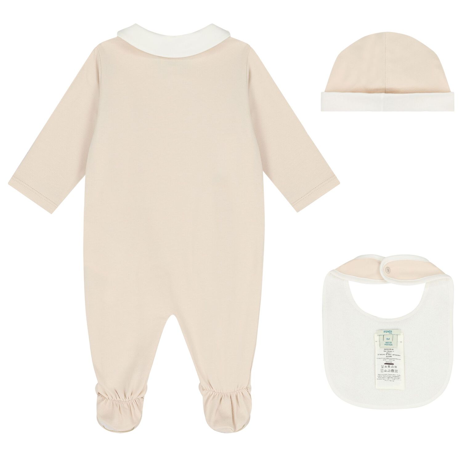 Beige & Ivory Logo Babygrow Gift Set , 3, hi-res